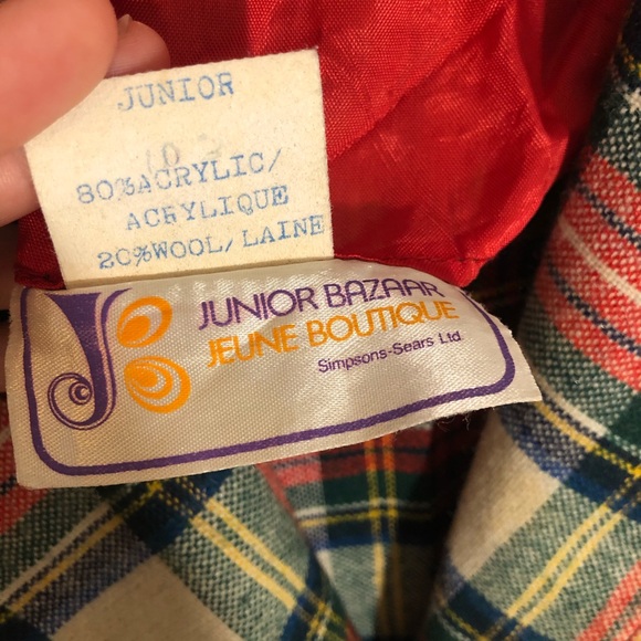 VTG tartan wool blend blazer - Picture 4 of 5